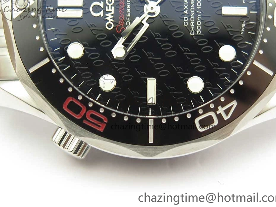 0518 Seamaster 300M Chronometer SS “007” Limited Edition OMF 1:1 Best Edition on SS Bracelet A2824 (Black Balance Wheel) V Seasonal 7952